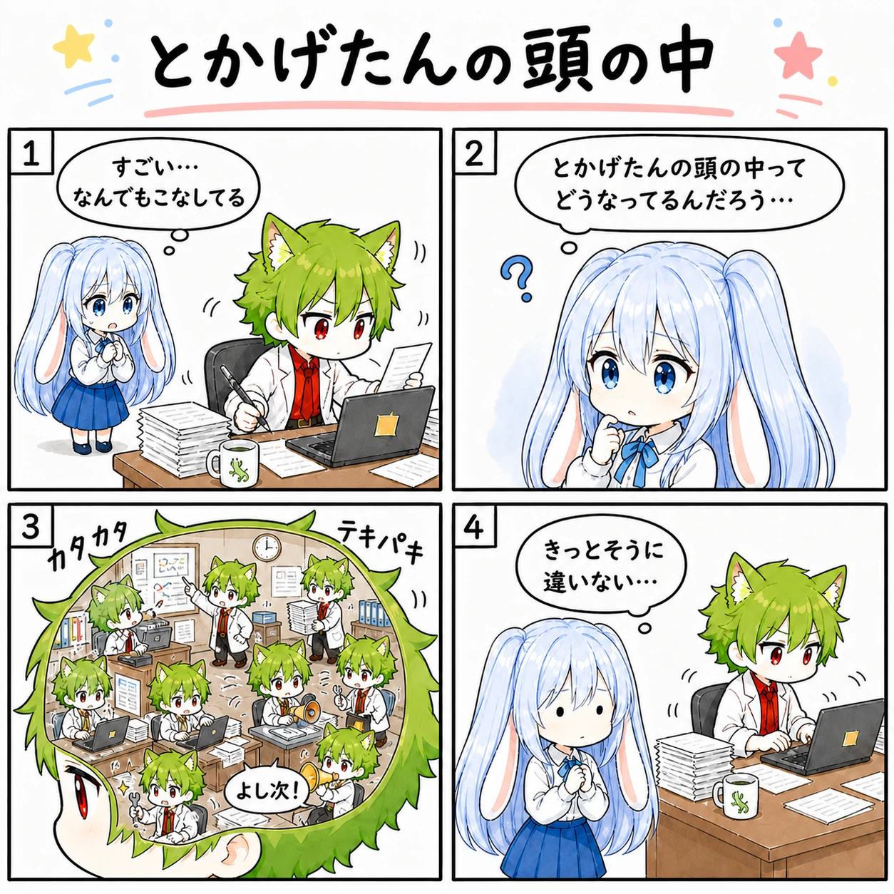 4コマ とかげたんの頭の中